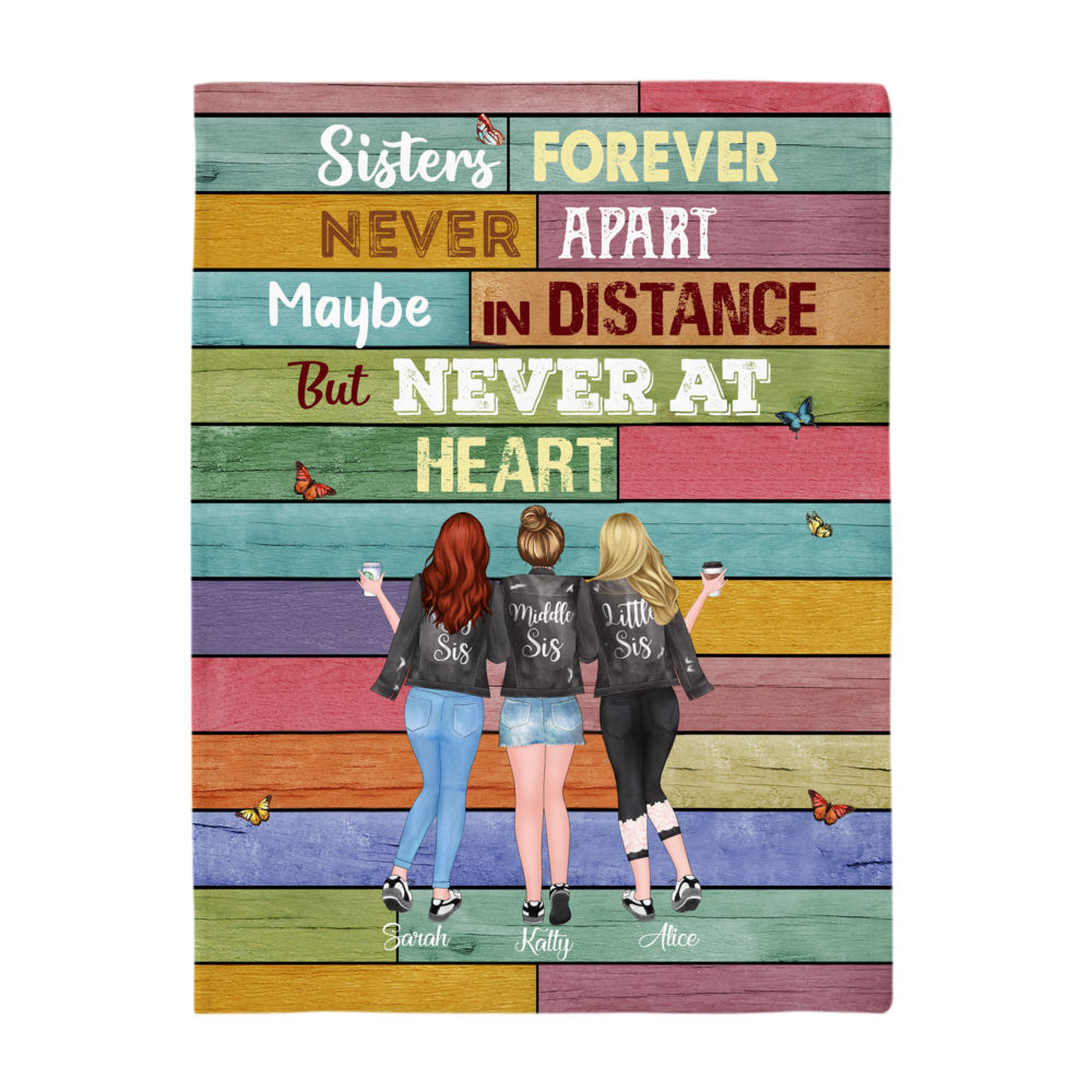 Custom Fleece Blanket - Sister Forever, Never Apart_2