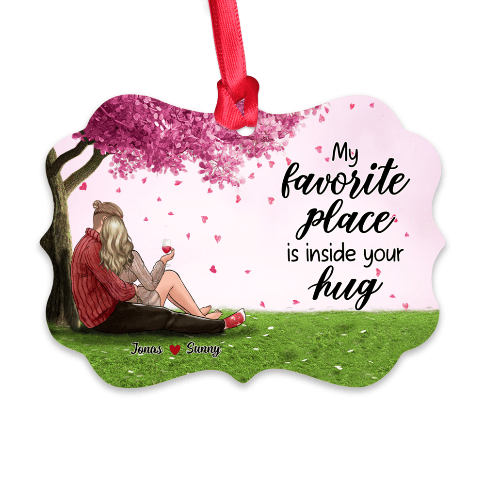 Couple - My Favorite Place is Inside Your Hug (P) - Personalized Ornament