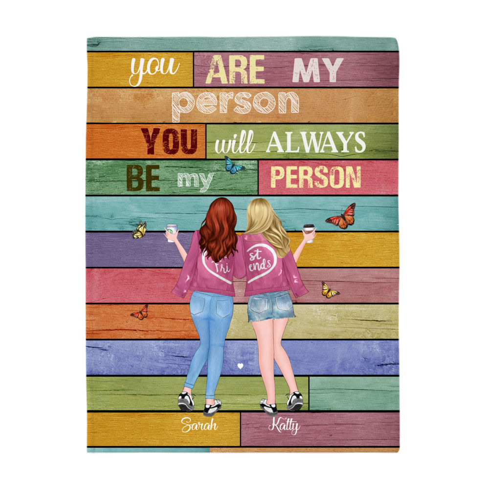 Best friends - You are my person, You will always be my person (Pink Ver 1) - Fleece Blanket - Personalized Blanket_2