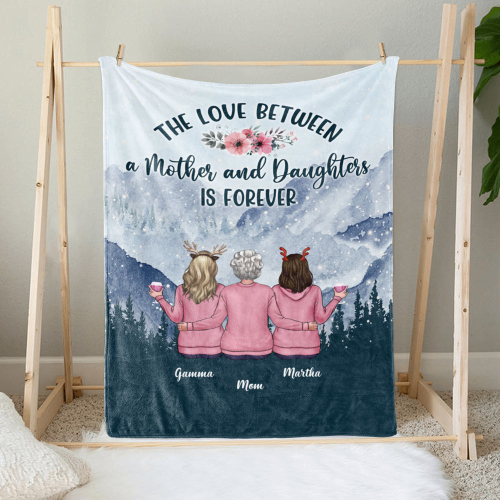 Mother's Day Best Seller 2023 Collection - Christmas Gift - The love between a mother and daughters is forever - Personalized Blanket_2