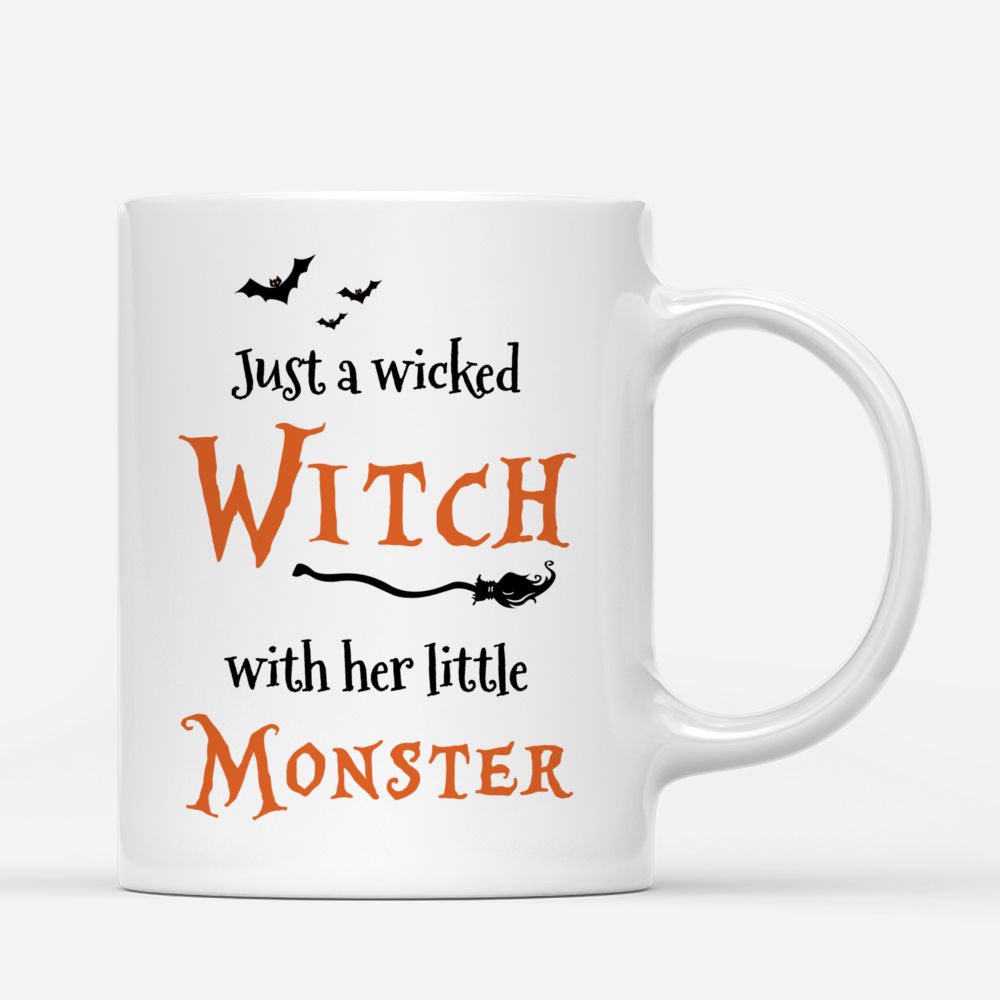 Witch Family - Just a wicked witch with her little monster - Personalized Mug_2