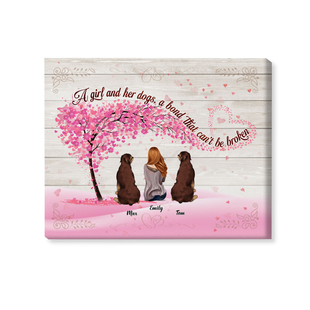 Personalized Wrapped Canvas - Dog Lovers Canvas - Christmas Gift - A girl and her dog, a bond that can't be broken - Dog Lover Gifts_1