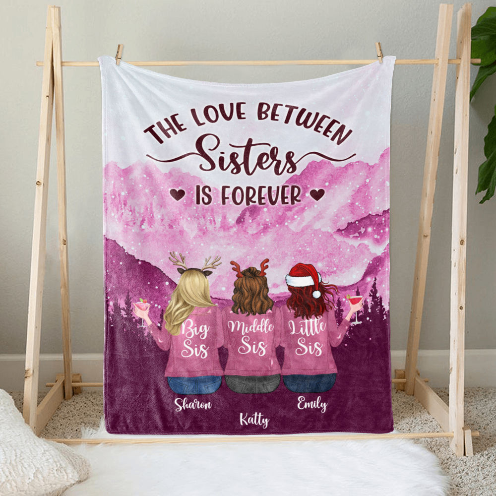 Sisters Blanket - Christmas Gift - The love between sisters is forever - Personalized Blanket_2