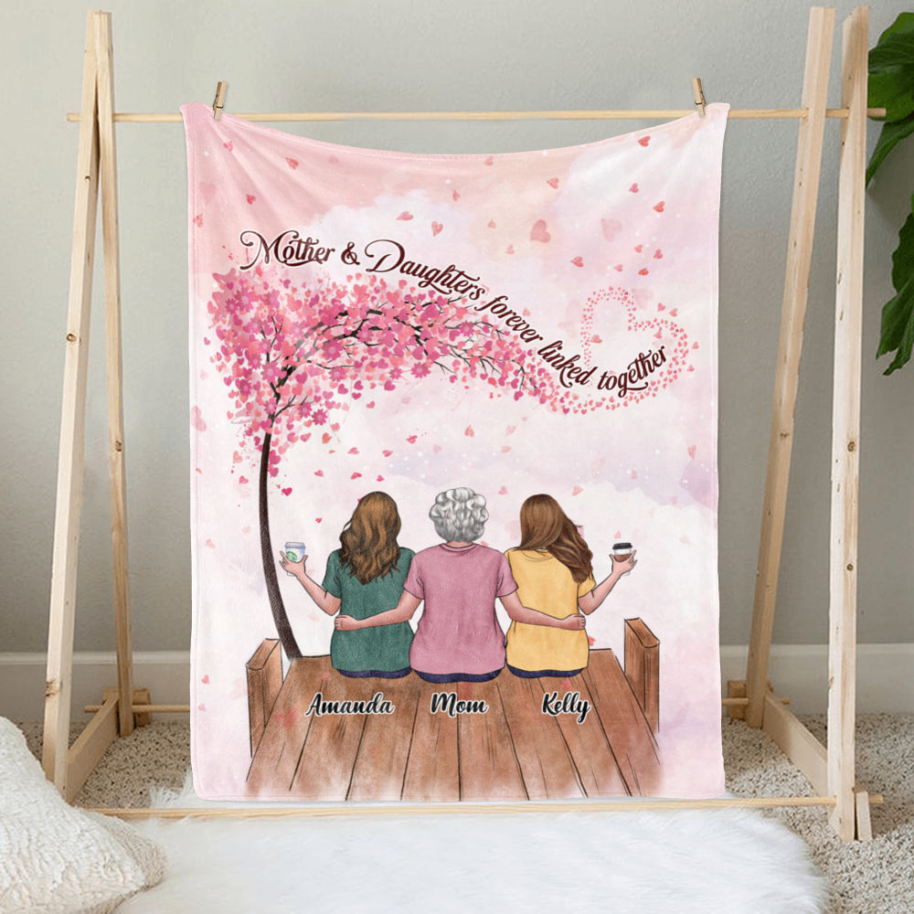 The Love Between A Mother And Daughters Is Forever - Family Personalized Custom Snow Globe Shaped 3D LED Light - Mother's Day, Birthday Gift For Mom
