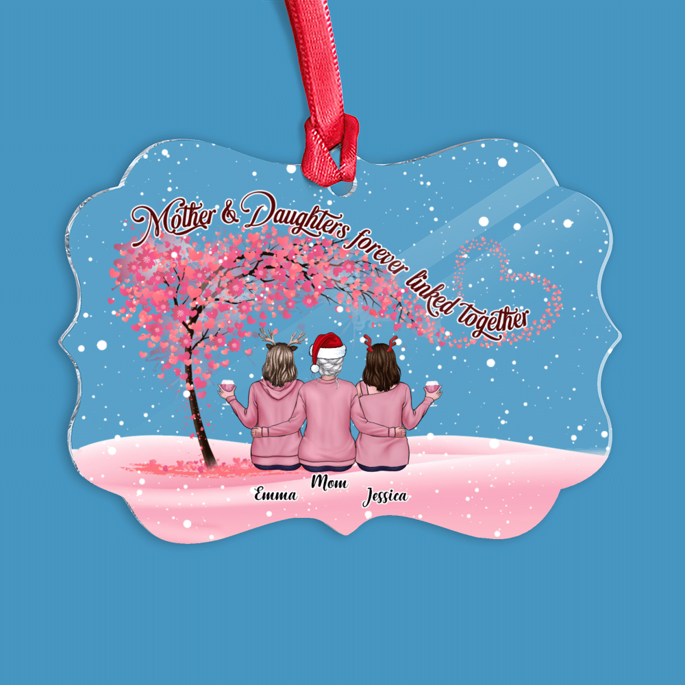 Personalized Ornament - Mother and Daughters - Xmas Ornament - Mother & Daughters Forever Linked Together_2