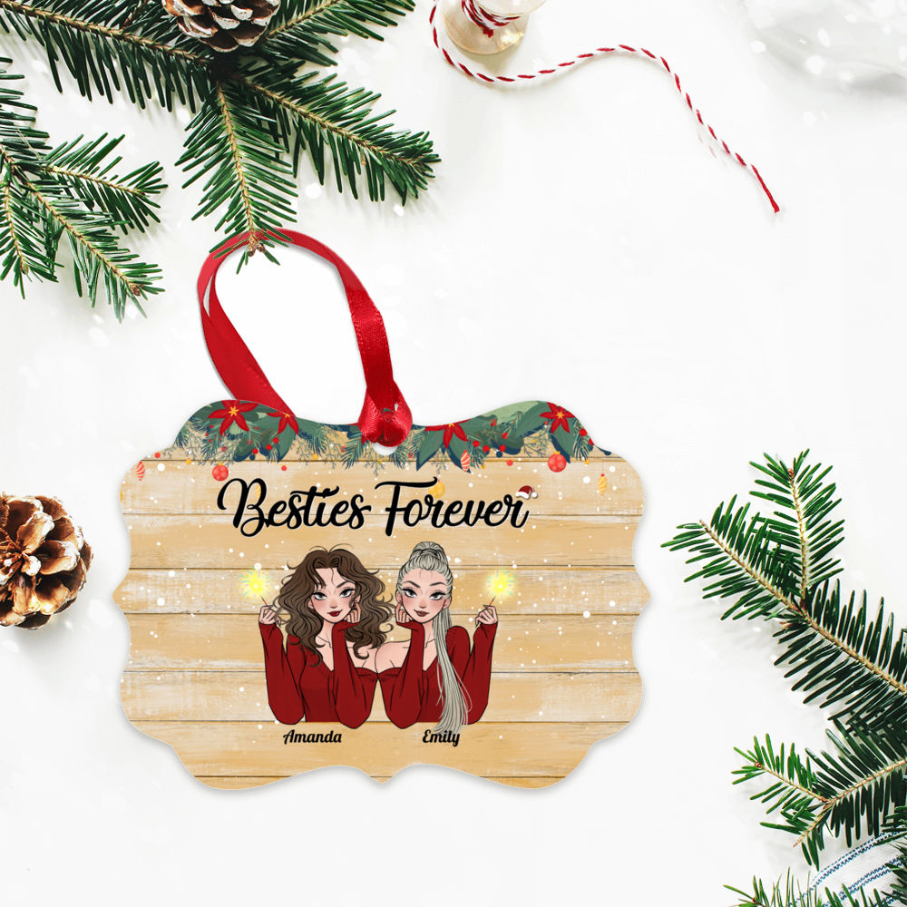 Personalized Ornament - Partners in Crime - Xmas Ornament - Christmas Gifts For Sisters/Best Friends - Besties Forever (1109)_2