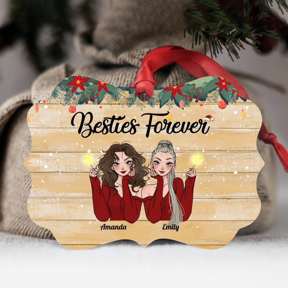 Personalized Ornament - Partners in Crime - Xmas Ornament - Christmas Gifts For Sisters/Best Friends - Besties Forever (1109)