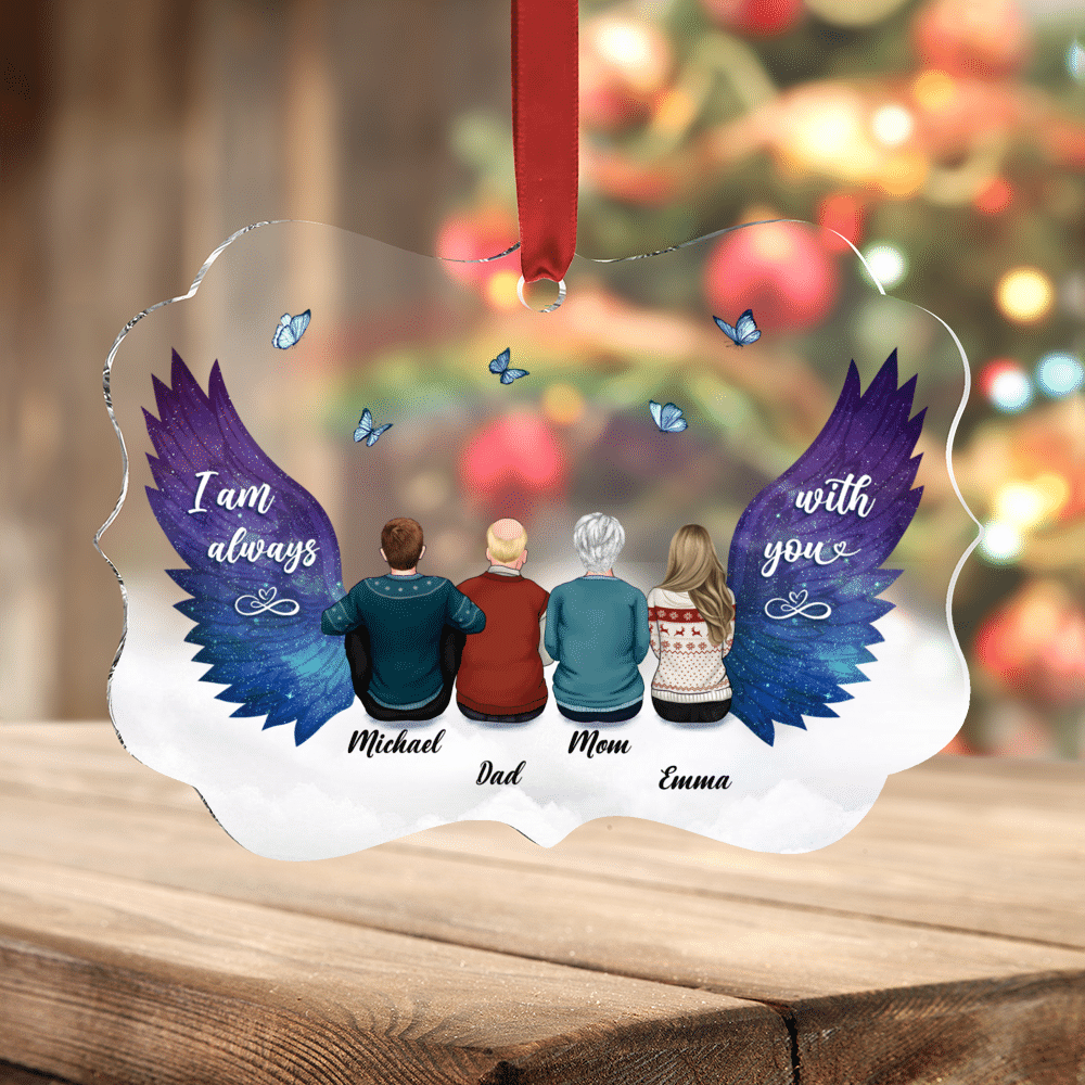 Personalized Ornament - Transparent Christmas Ornament - Heaven - I am always with you (Custom Acrylic Medallion Ornament)_1