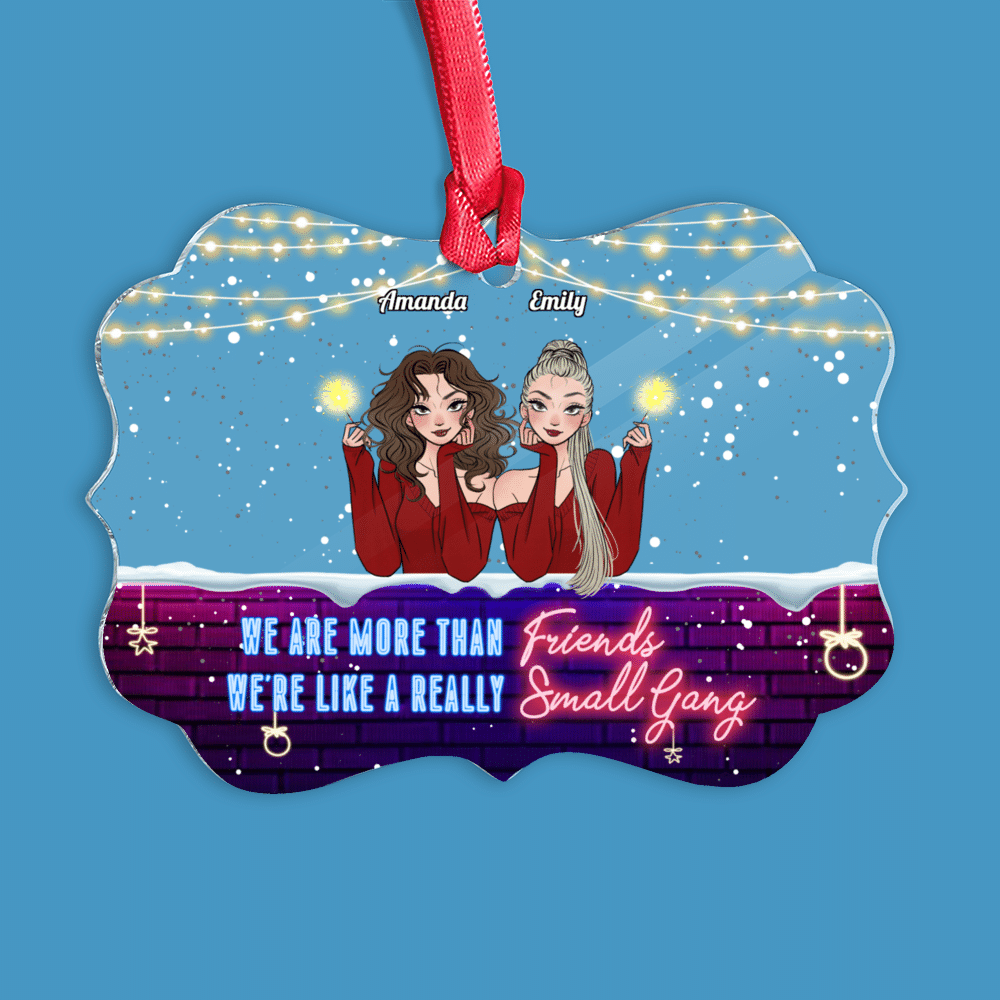 Personalized Ornament - Partners in Crime - Xmas Party Ornament - We Are More Than Friends We're Like A Really Small Gang - Christmas Gifts For Sisters/Best Friends  (1115)_1