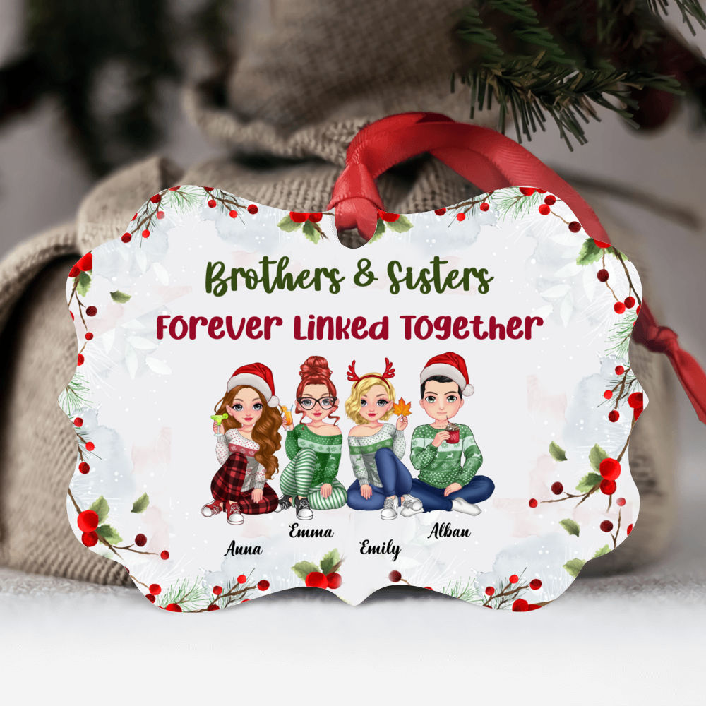 Sisters Forever - Bestie Personalized Custom Ornament - Aluminum