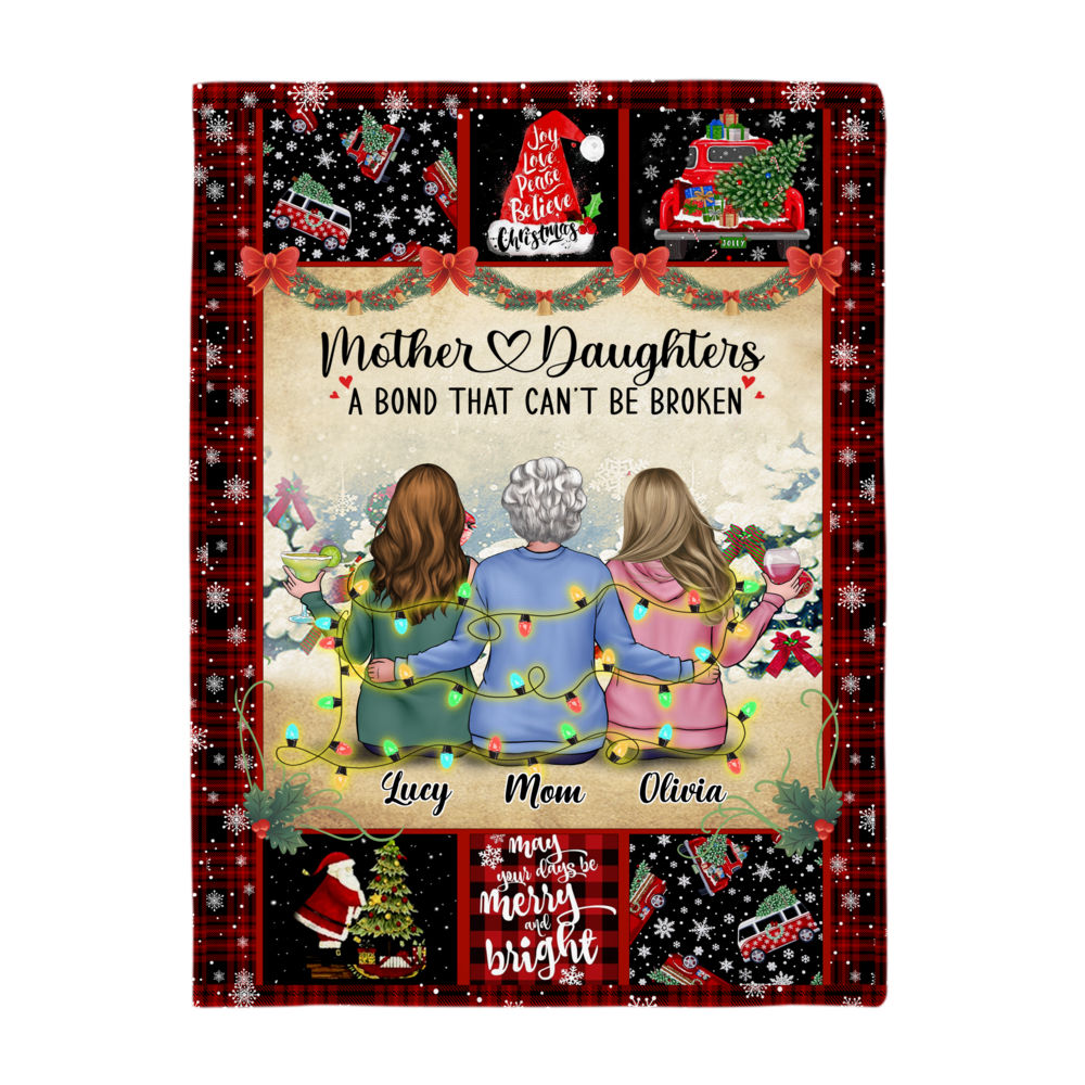 Family - Mother & Daughters a bond that can't be broken - H2 - Blanket - Personalized Blanket_3