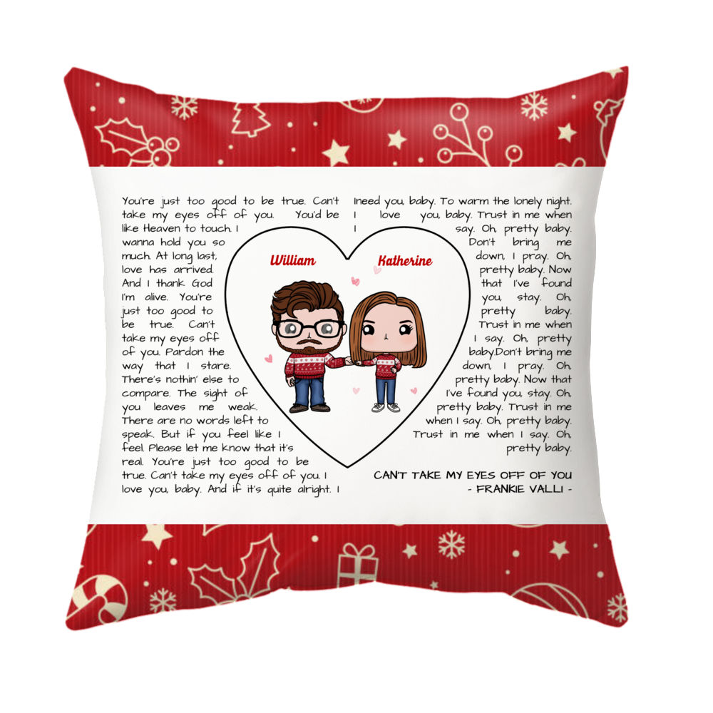 Couple Figure - A sweet love song for your sweetheart - Valentine's Day Gifts For Her, Him, Wife, Husband, Girlfriend Gifts For Couple - Personalized Pillow_2