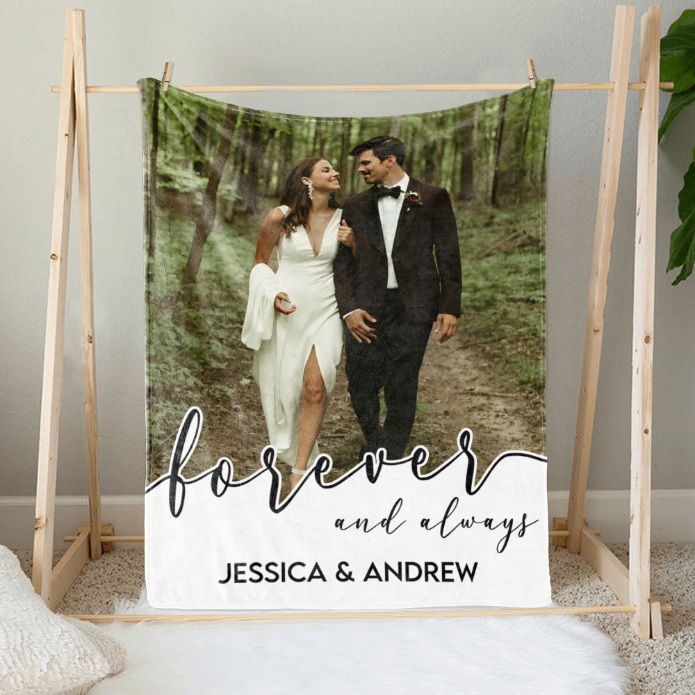 Photo Blanket - Blanket From Photo - Customized Your Photo Blanket - Forever and Always - Couple Photo Gifts, Christmas Gifts For Couple_1