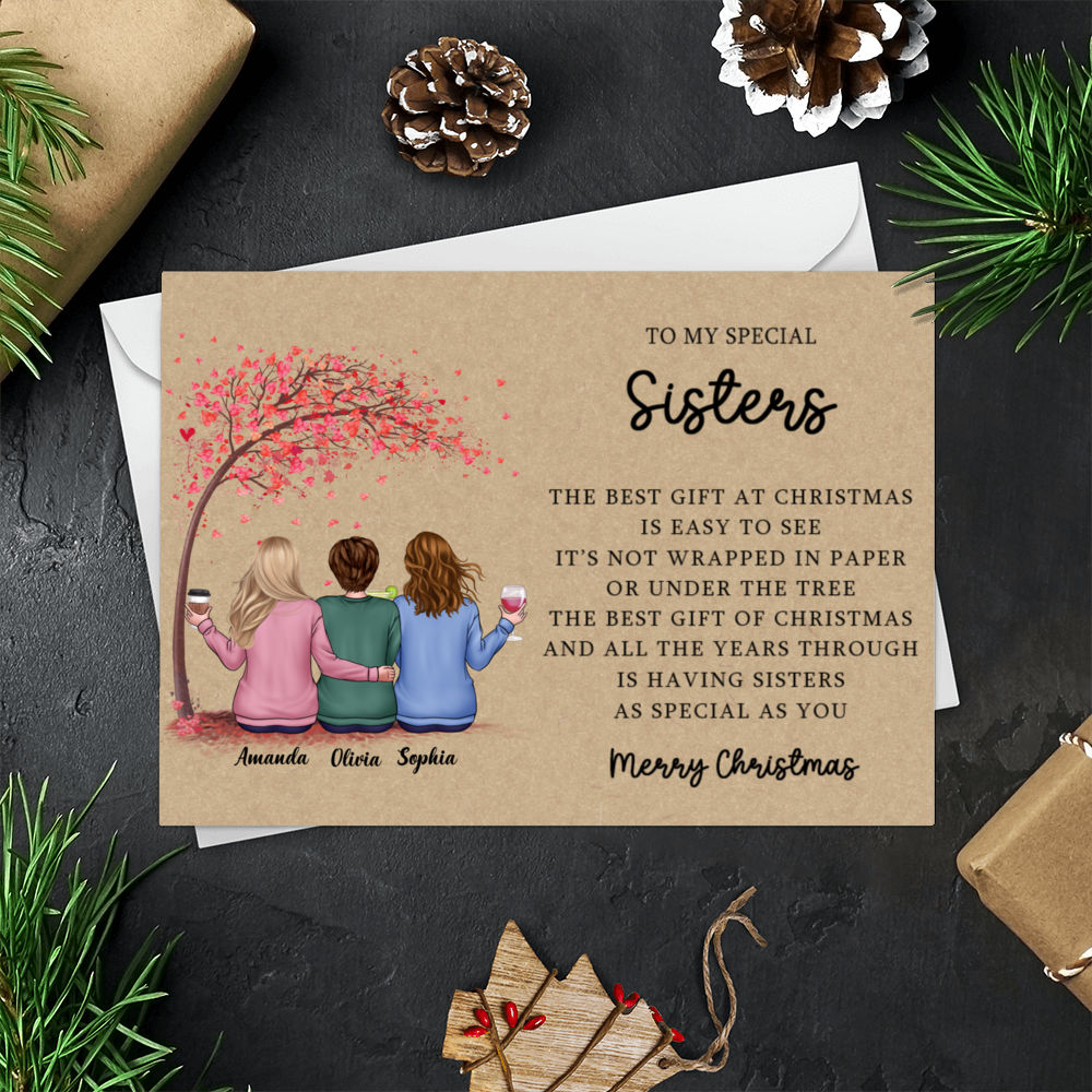 Personalized Card - Christmas Card - Christmas Card for Sisters/Friends/Besties/Daughtes/Colleagues