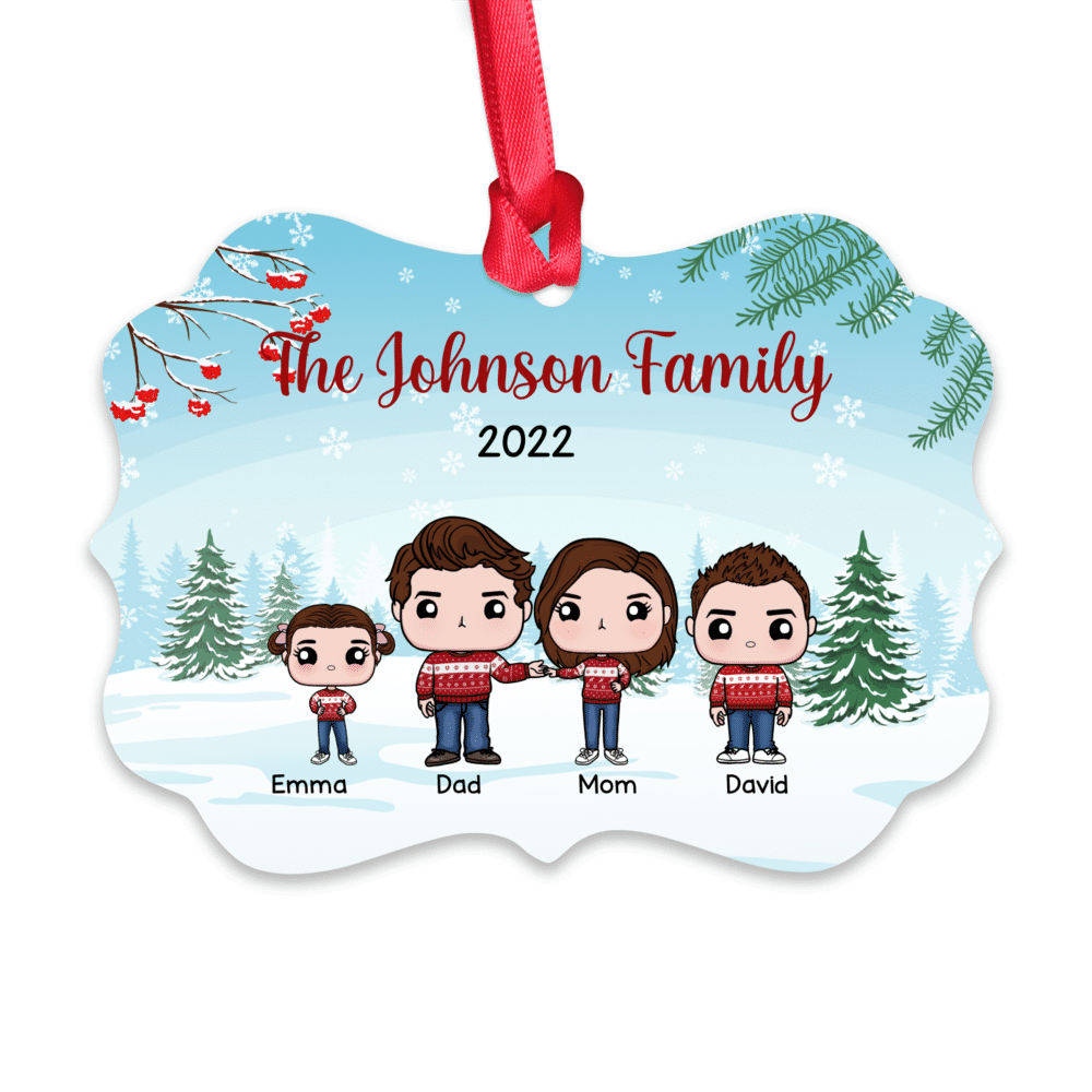 Christmas Ornament - Medallion Ornament - Up to 3 Kids - Family Christmas 2024 (TT)