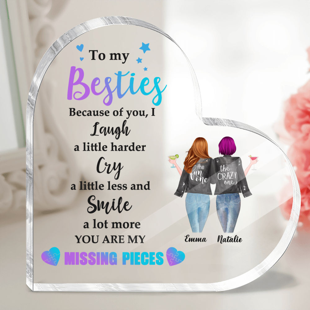 Heart Acrylic Transparent Plaque - You are my missing piece_1