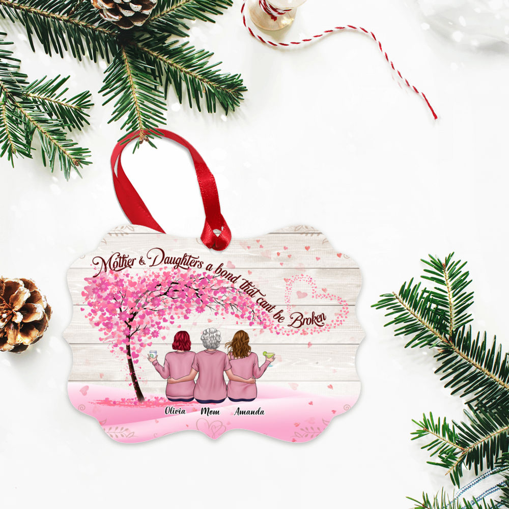 Personalized Ornament - Mother & Daughters - Mother and Daughters A Bond that Can't be Broken_3