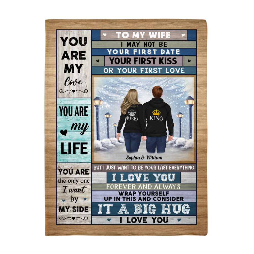 Personalized Blanket - Hoodie Couple - Husband And Wife Blanket - I May Not Be Your First Kiss Your First Date Or Your First Love - Christmas Gifts - Valentine's Gifts For Couples (v3)_4