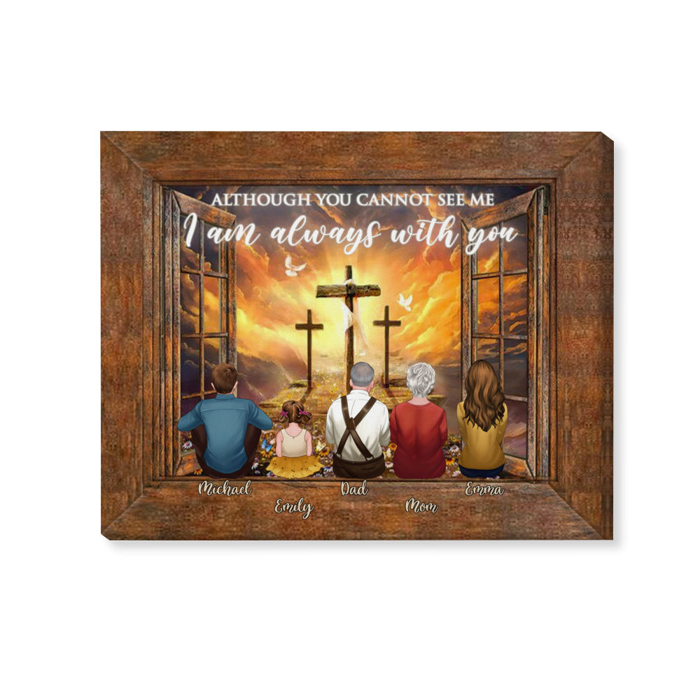 Family Canvas - Although you cannot see me I am always with you - Personalized Wrapped Canvas_2