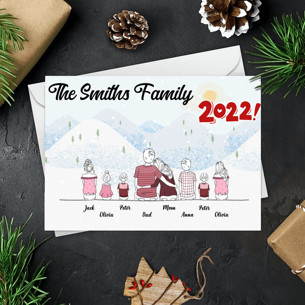 Personalized Card - Family Personalize Postcard - Christmas Gift - Christmas Card - The Smiths family 2024_1