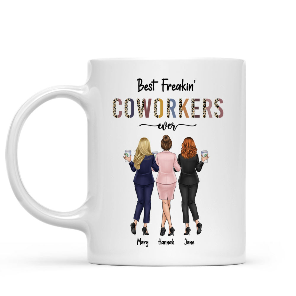Personalized Mug - Colleague Mug 2023 - Best Freakin' Coworkers Ever - Up to 6 Ladies - Christmas Gifts for Work Besties_1
