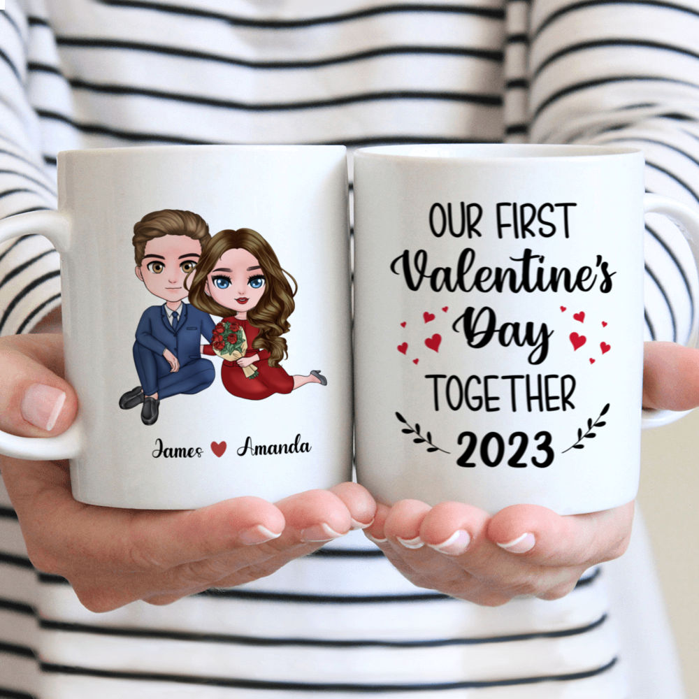 Couple Mug - Our First Valentine's Day Together 2024 - Personalized Mug