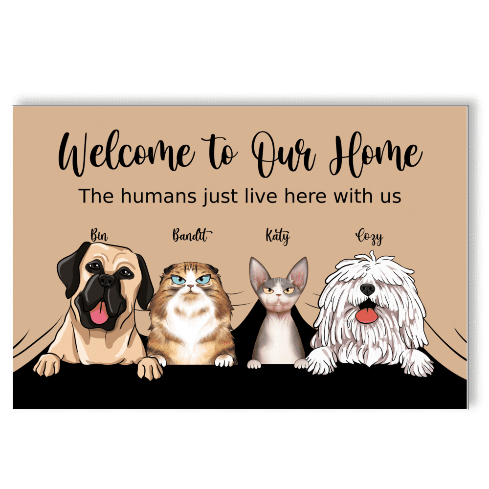 Personalized DoorMat - Dogs and Cats - Welcome to our home