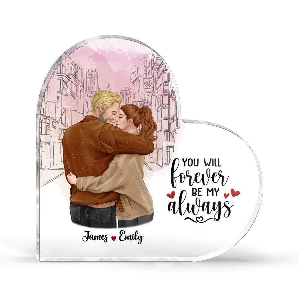 Personalized Desktop - Heart Transparent Plaque - Couple - You will forever be my always_2