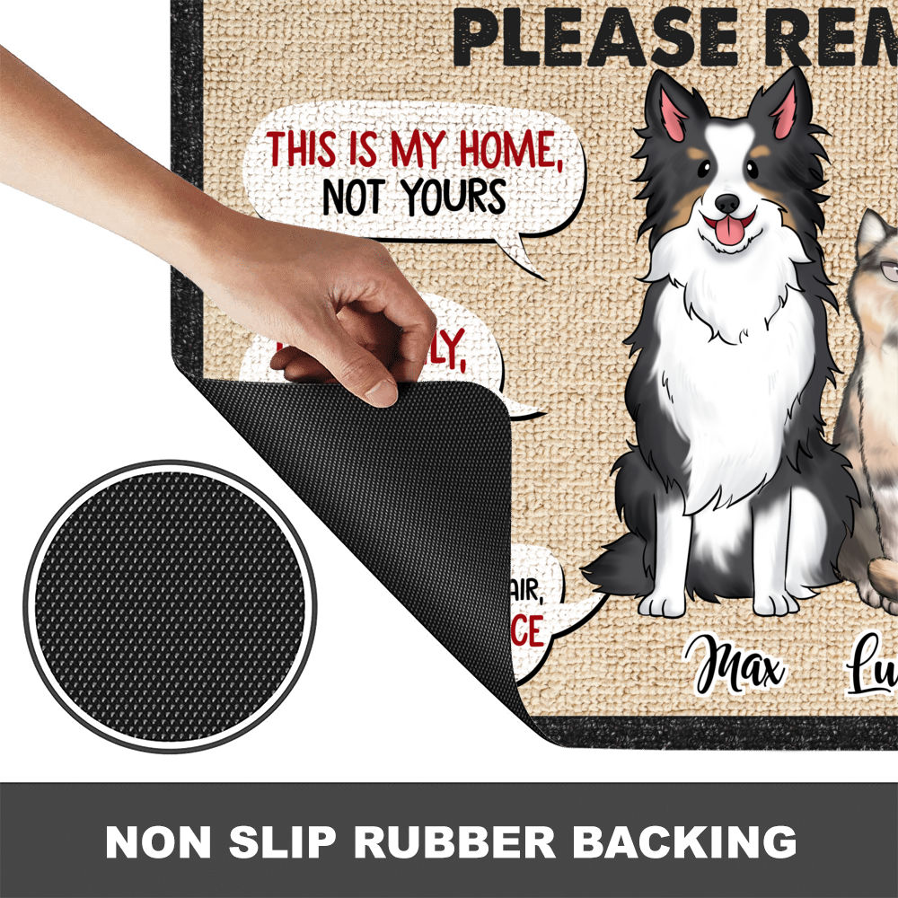 Personalized DoorMat - Dogs and Cats - Remember When Visiting Our House....Custom Welcome Mats, Cat Lover, Dog Lover Gifts_4