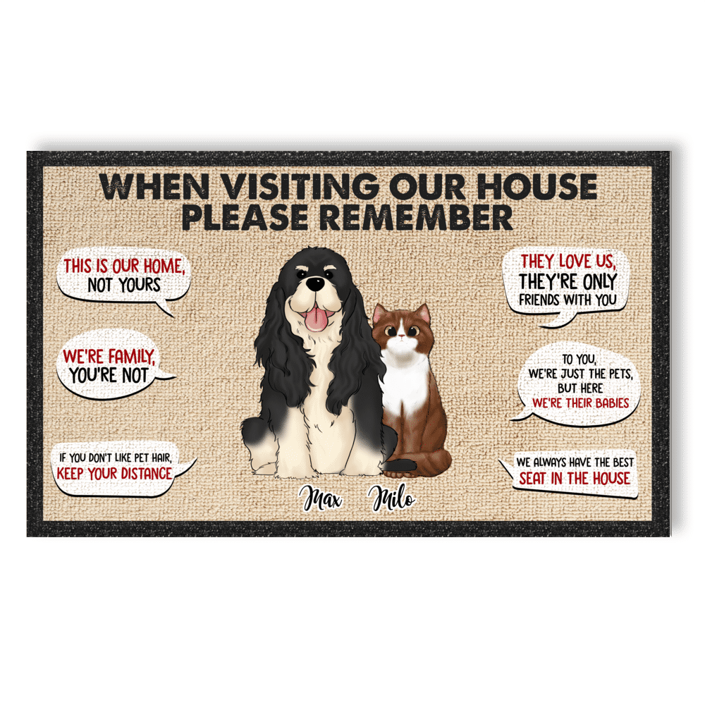 Dogs' Rules When Visiting Our House - Personalized Decorative Mat