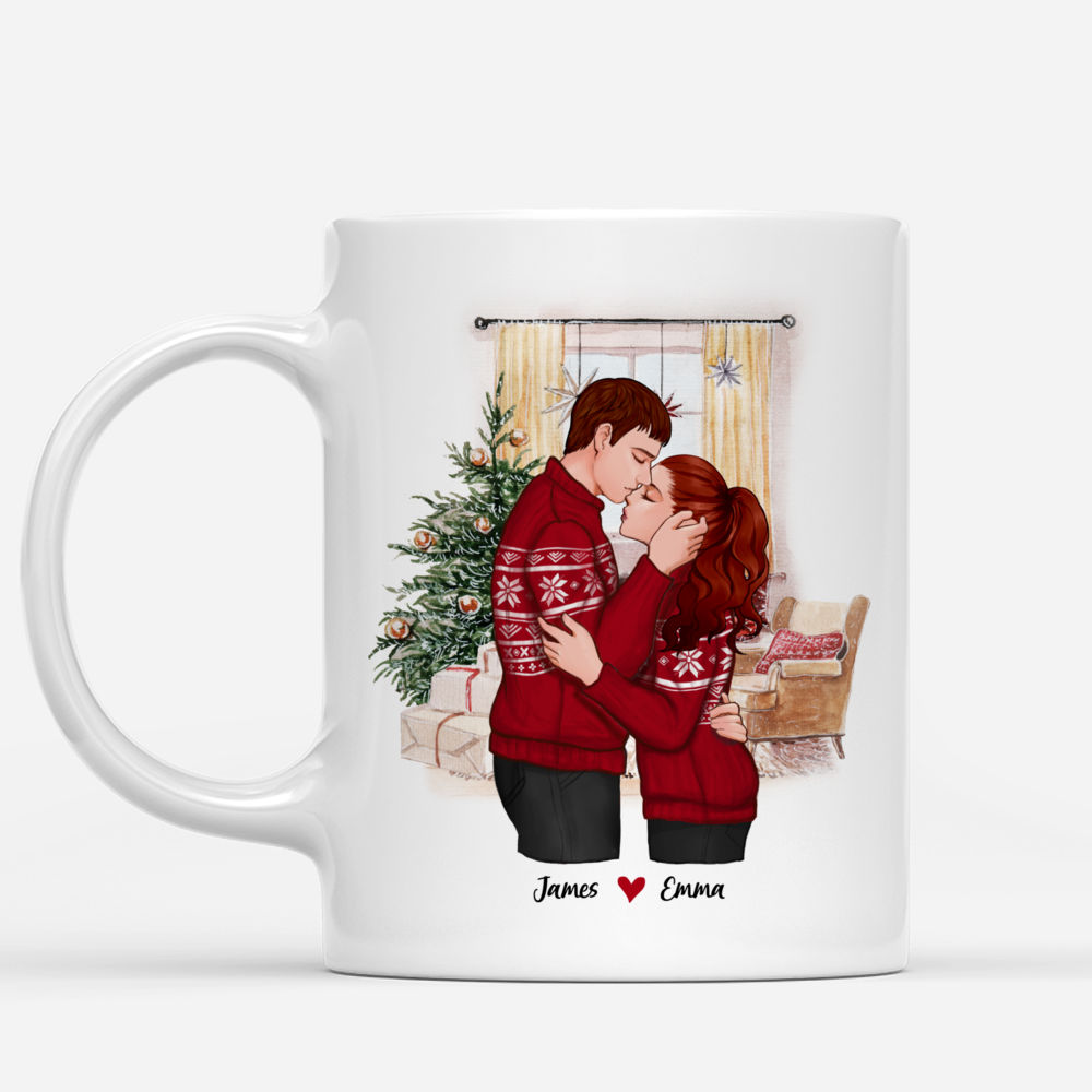 Personalized Mug - Couple Hugging Christmas - My Heart Is Wherever You Are._1