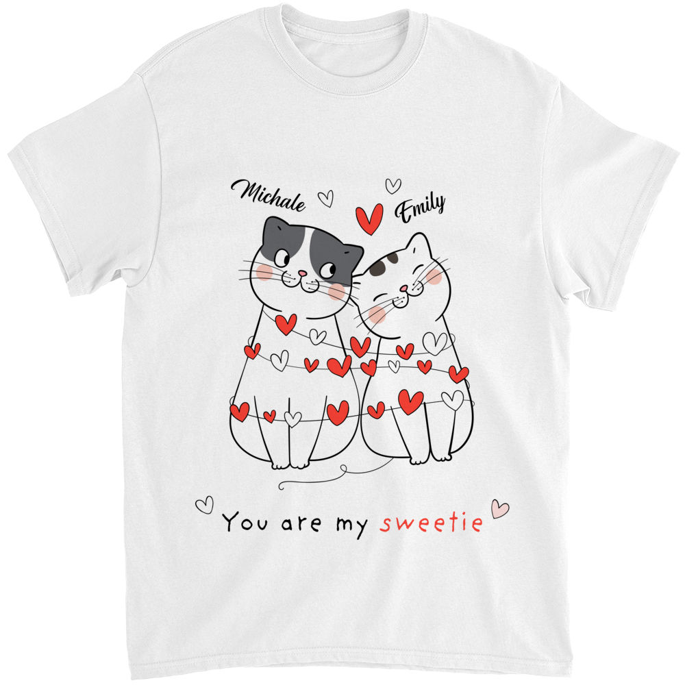 Personalized Shirt - Funny Valentine's Day Gifts - You are my Sweetie - Cute Cats Version