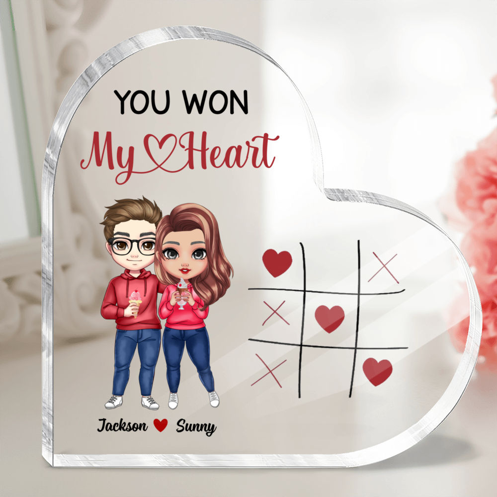 Heart Transparent Plaque - Couple -  You won my heart_1