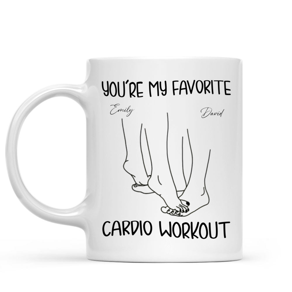 Personalized Mug - Funny Valentine's Day Gifts - You're My Favorite Cardio Workout -  Gift For Her/Him - Line Art Version 2
