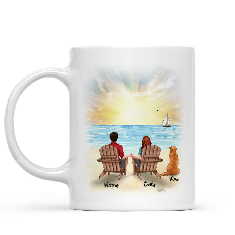 Couple and Dog - You, Me & The Dog (Beach ) - Couple Mug, Couple Gifts, Gifts For Her, Him - Personalized Mug_2