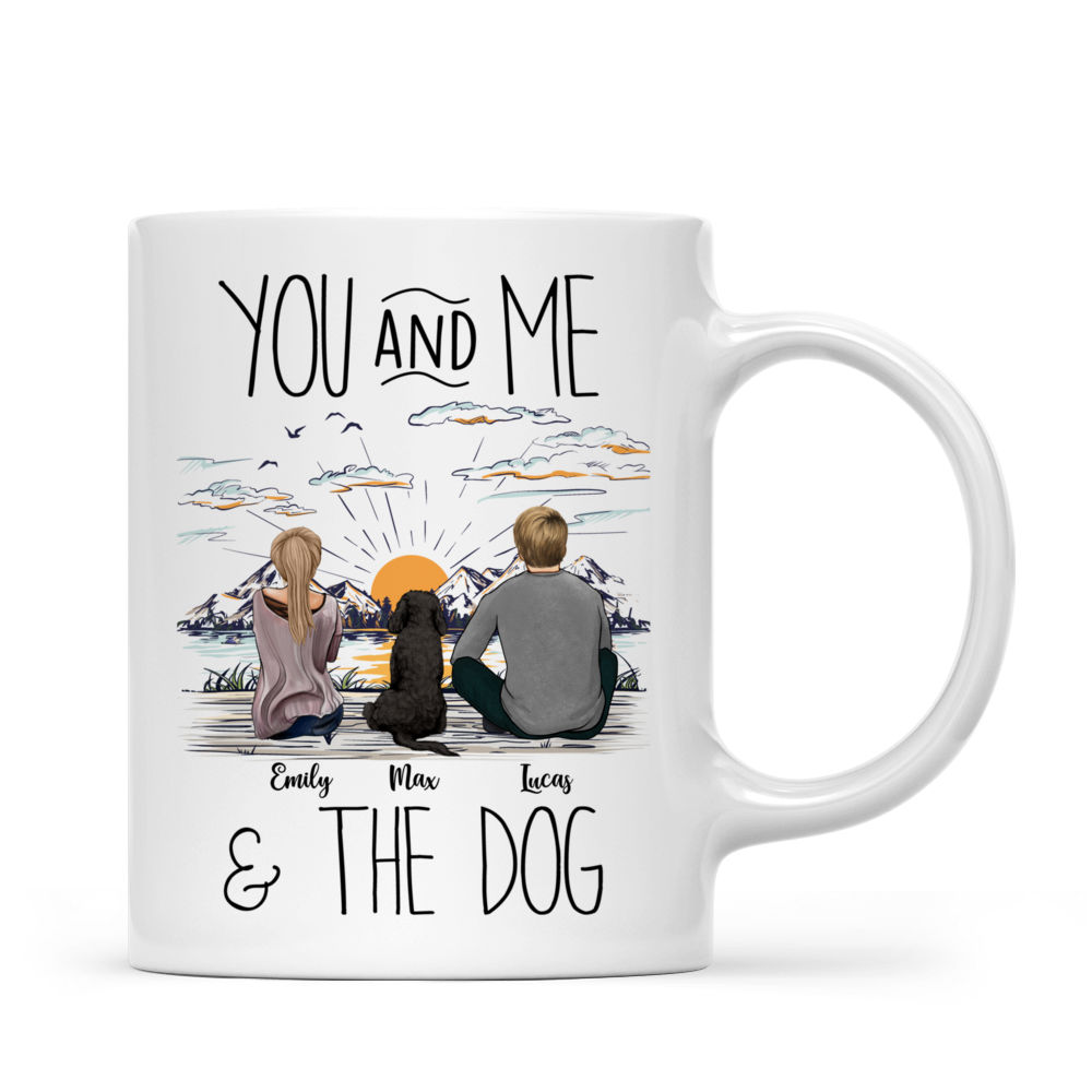Custom Mug - Dog Lovers - You And Me & The Dog (22894) - Couple Gifts, Couple Mug, His and Hers Mugs - Personalized Mug_2