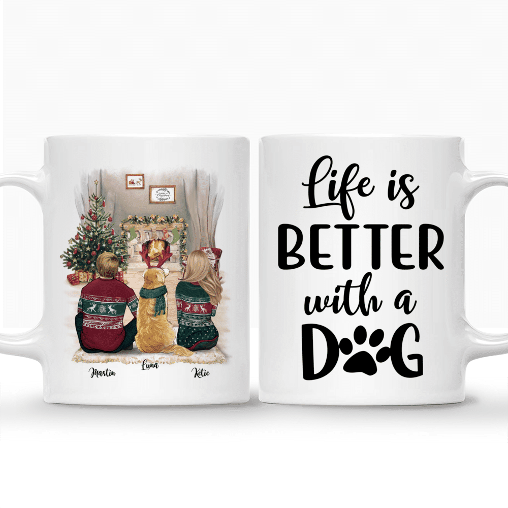 Personalized Couple Christmas Mug - Life Is Better With A Dog Ver 2_3