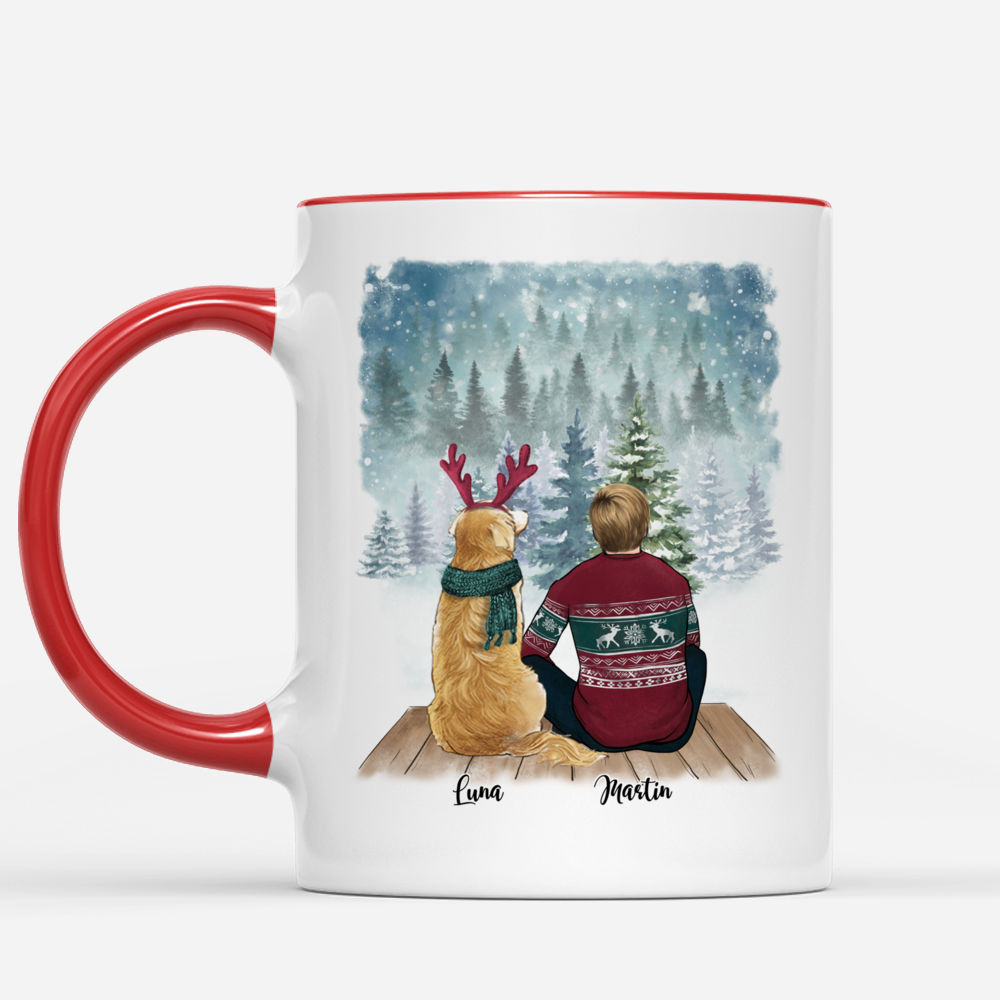Personalized Man & Dog Christmas Mug - Life Is Better With A Dog_1