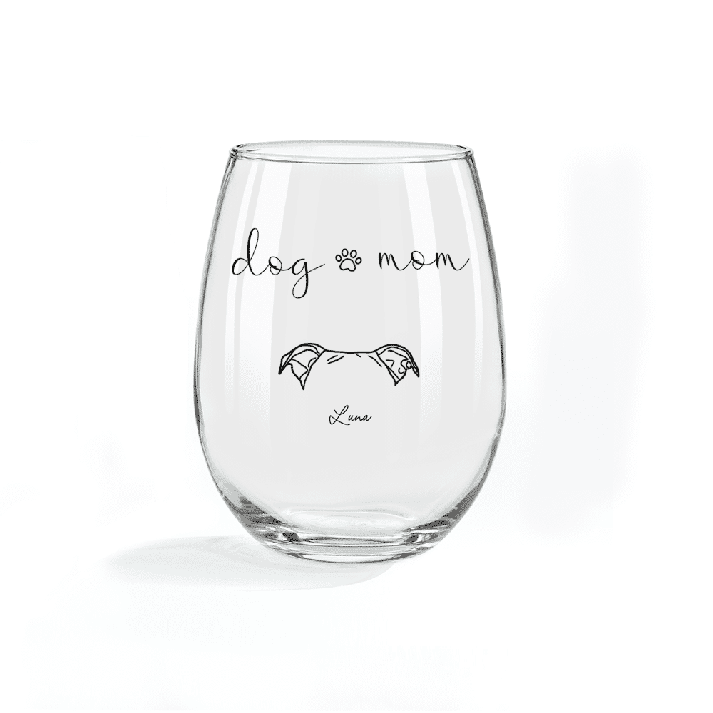 Personalized Wine Glass - Dog Ear Portraits - Wine Glass - Dog Mom (0208)_3