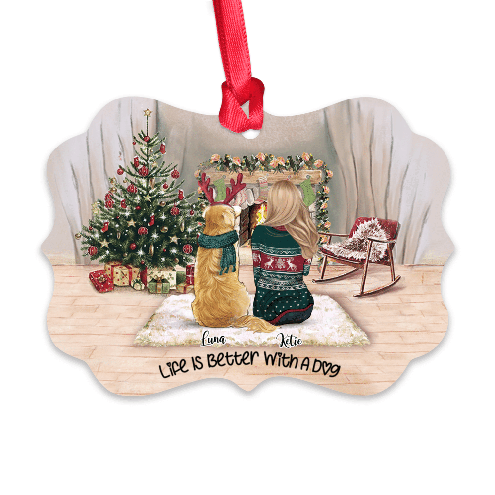 Personalized Christmas Ornaments - Life Is Better With A Dog Custom Ornaments