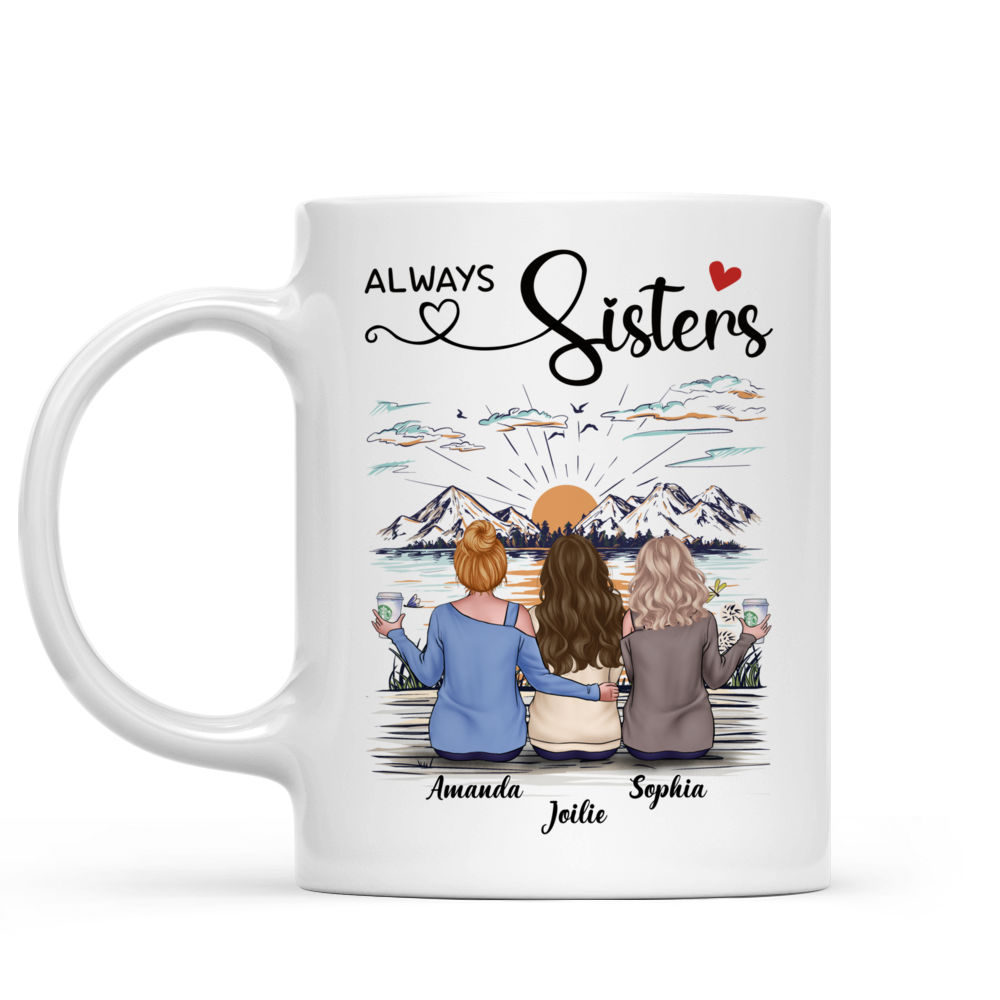 Personalized Christmas Mug - Always Sisters