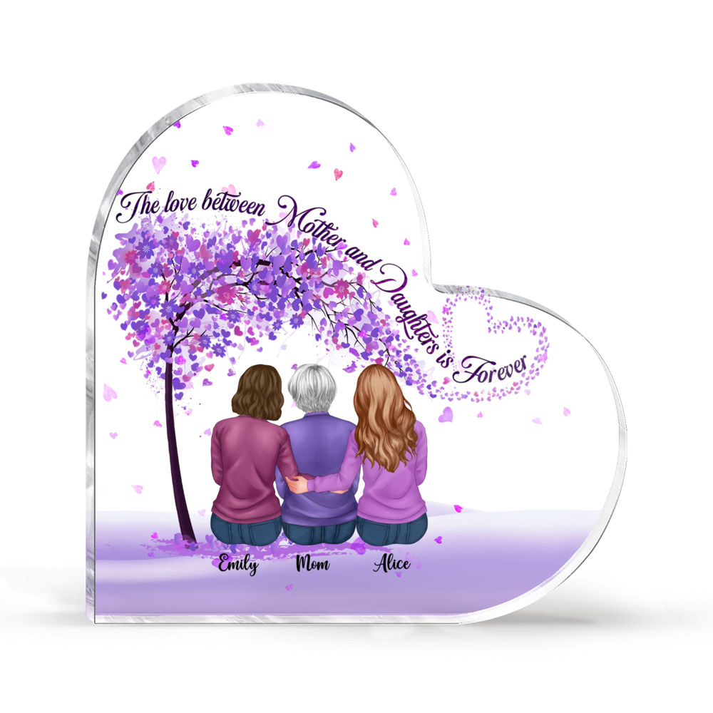 Personalized Desktop - Heart Transparent Plaque - Side by side or miles apart Mother and Daughters will always be connected by heart (23180)_6