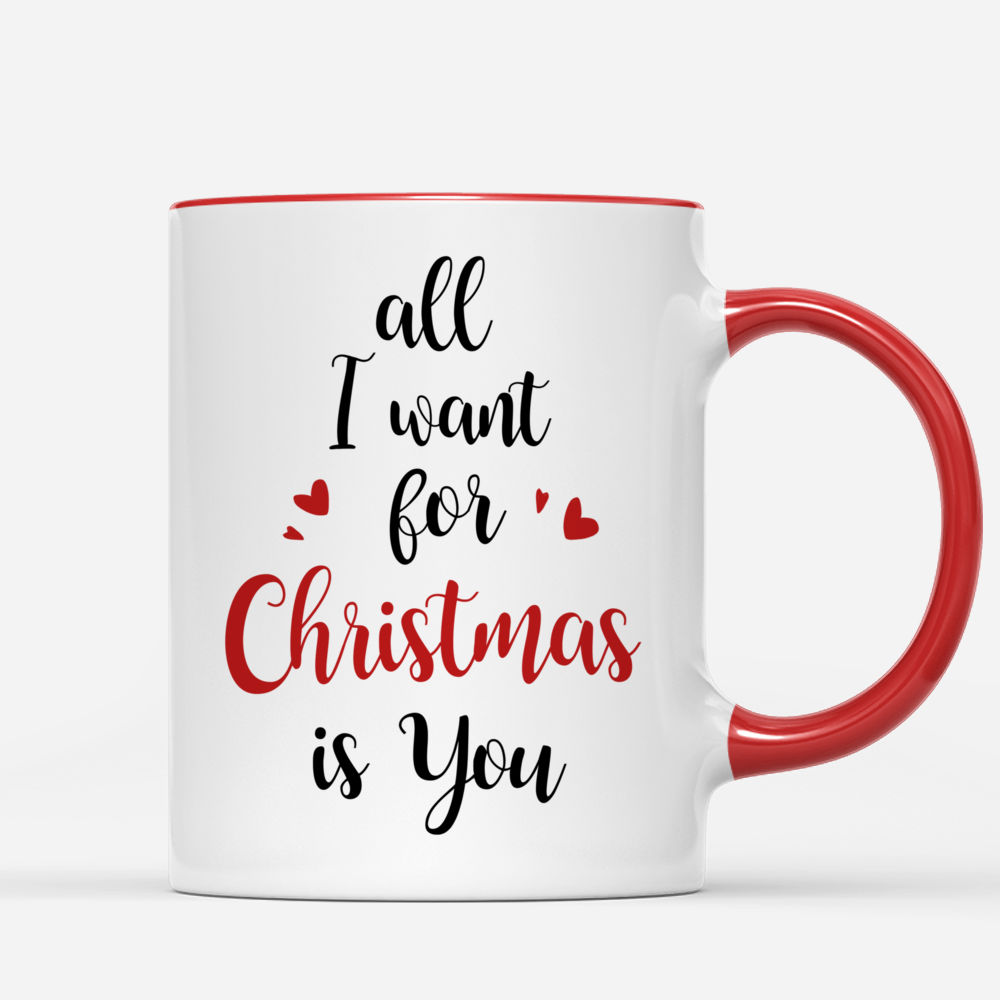 Personalized Xmas Couple Mug - All I Want for Christmas Is You | Dog Version_2