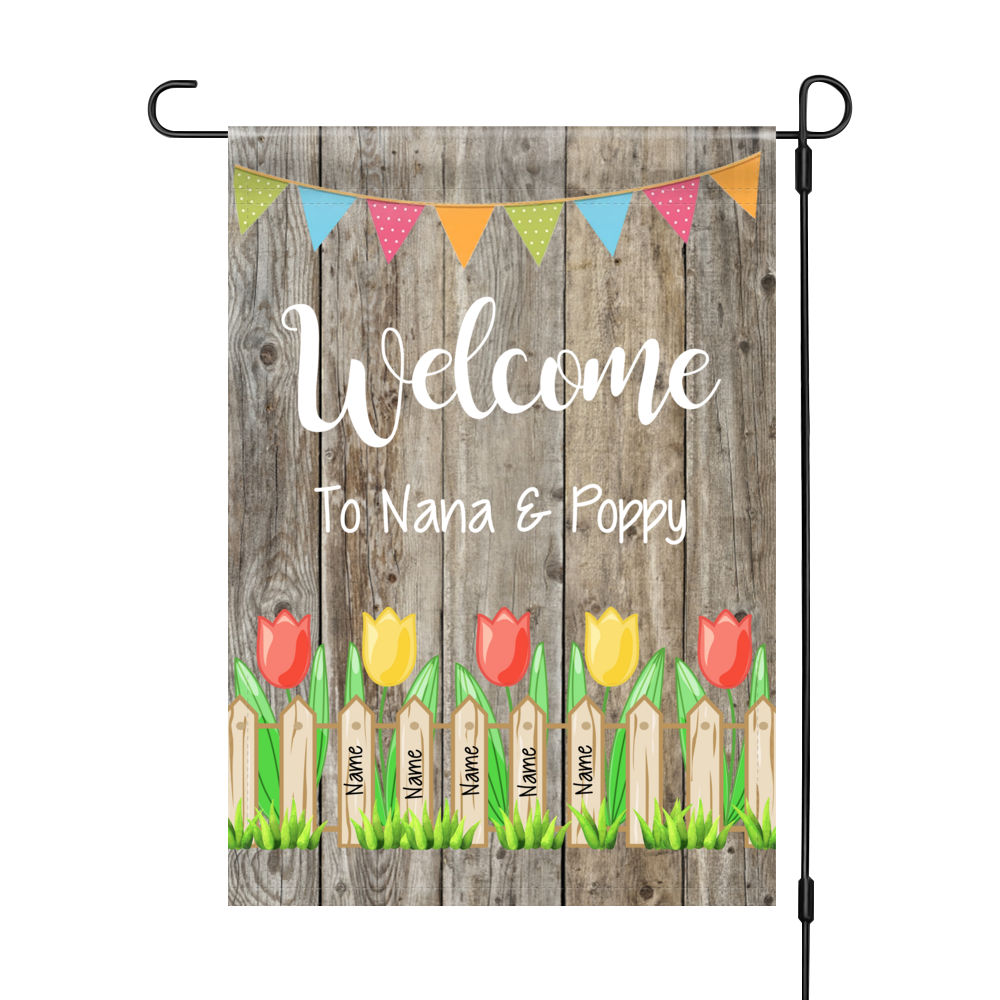 Gardening - Personalized Grandma Garden Flag With Grandkids Names