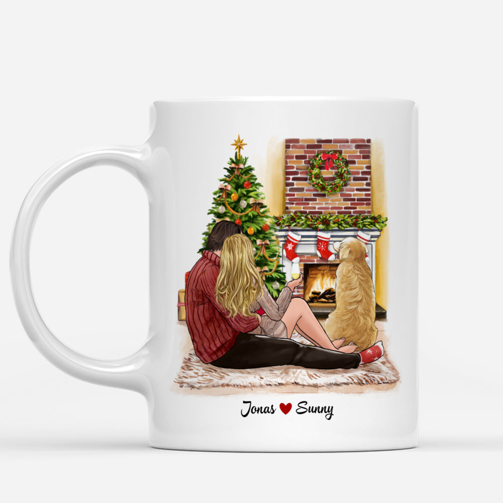 Our first Christmas together 2020 | Personalized Mug - Xmas Couple with Dog_1