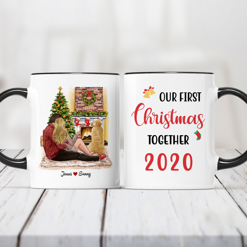 Personalized Coffee Mugs, Our First Xmas Mug, Customized Hot Cold