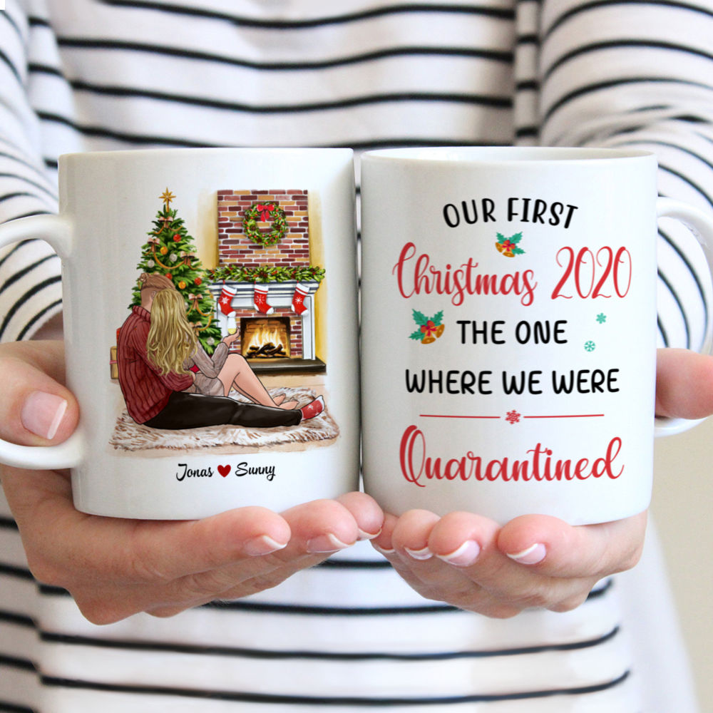Personalized Mug - Our First Christmas 2020 The One Where We Were Quarantined