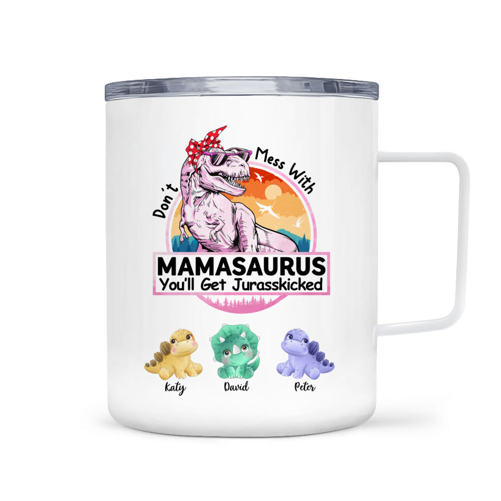 Personalized Mamasaurus Mug, Custom Coffee Mug With Mom Dinosaur, Mama Dino  With Kids, Mother's Day Gift Idea From Daughter and Son 