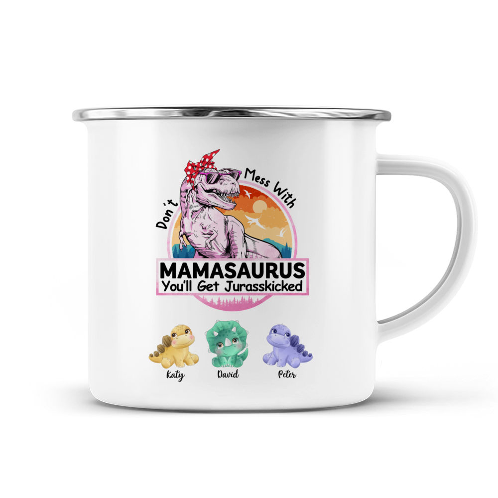 Mamasaurus Mug, Personalized Dinosaur Mug for Mom Mamasaurus T-rex Gift  FAM008 