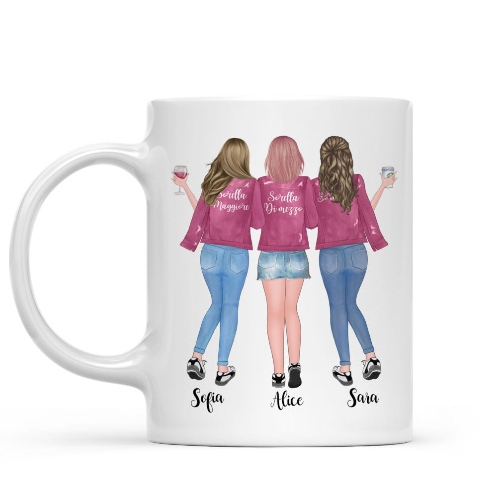 Personalized Mug - Tazza Personalizzata - Fino a 5 sorelle - La vita è più bella con  le sorelle (Ver 1) - Italia_1